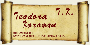Teodora Koroman vizit kartica
